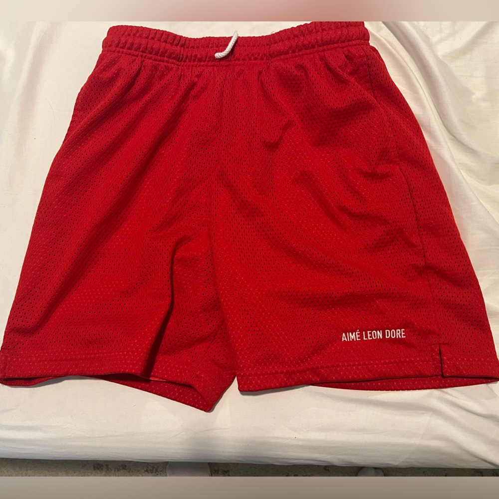 Aime Leon Dore Red Mesh Shorts Large